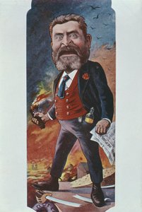 Karikatur av Jean Jaures, etter 1900